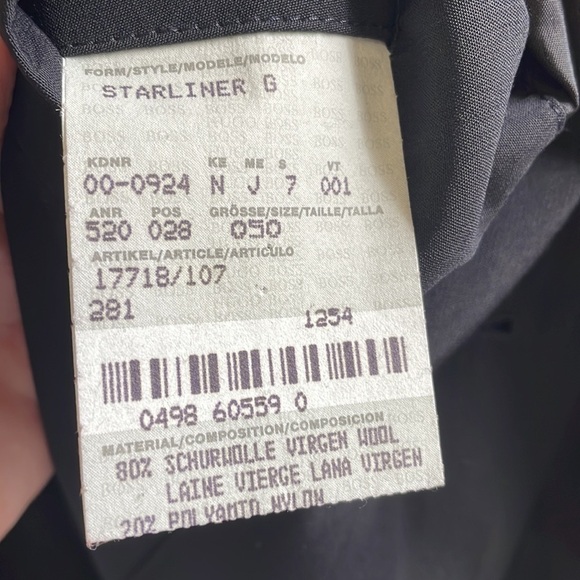 HUGO Boss - Academia Virgin Wool Blend Classic Trench Coat -Starliner BlacKLarge - Picture 14 of 16